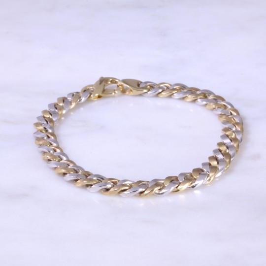 Mixed Gold Curb Link Bracelet