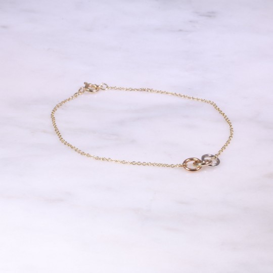 Mixed Gold 3 Ring Bracelet 