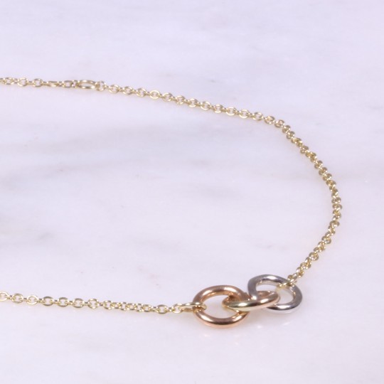 Mixed Gold 3 Ring Bracelet 