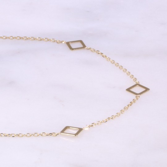 Yellow Gold Fine Diamond Shaped Bracelet