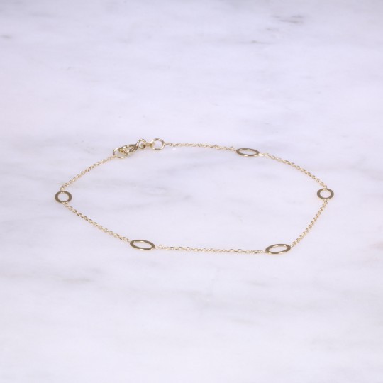 Yellow Gold Fine Oval Bracelet