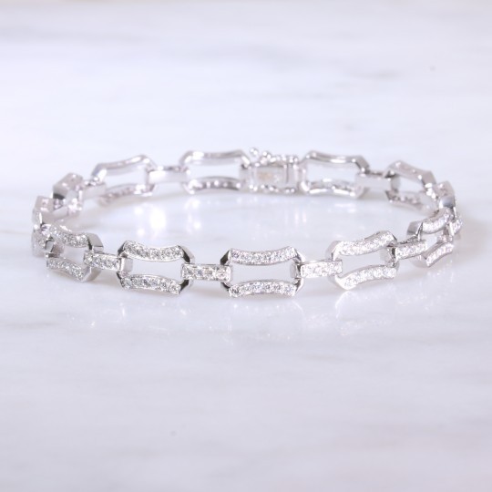 Double bar diamond set bracelet 1.51ct