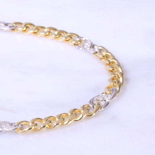 Curb & Diamond S-Link Bracelet