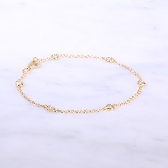 Diamond Dot & Chain Link Bracelet