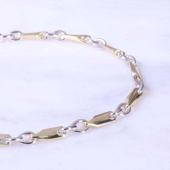 Mixed Gold Fancy Link Bracelet 03-50-109