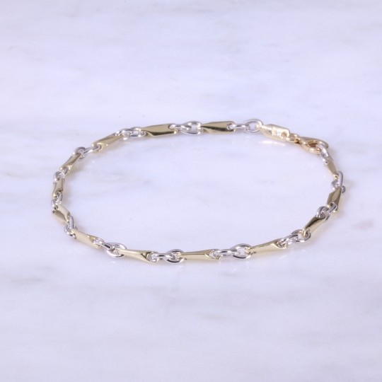 Mixed Gold Fancy Link Bracelet 03-50-109