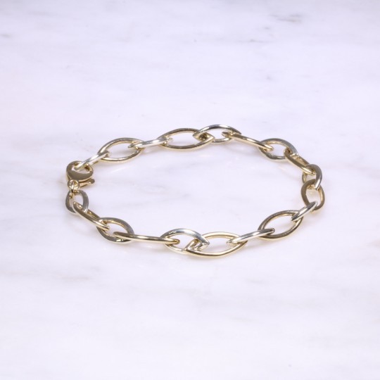 Yellow & White Gold Marquise Design Bracelet 