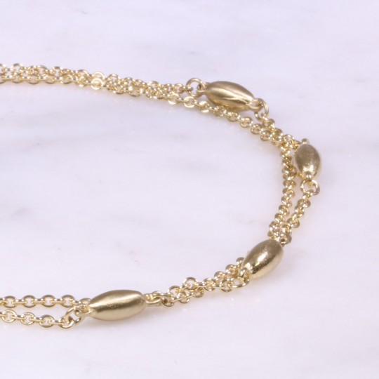 Yellow Gold 2 Row Bead Bracelet