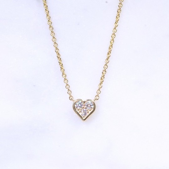 Diamond Heart Necklace 18y 0.19ct