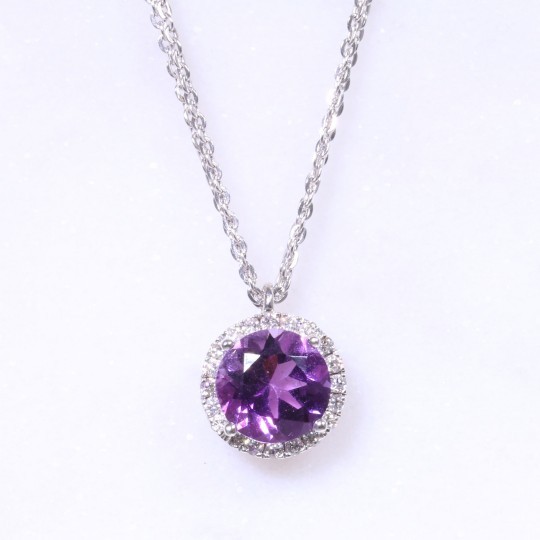 Amethyst Halo Pendant