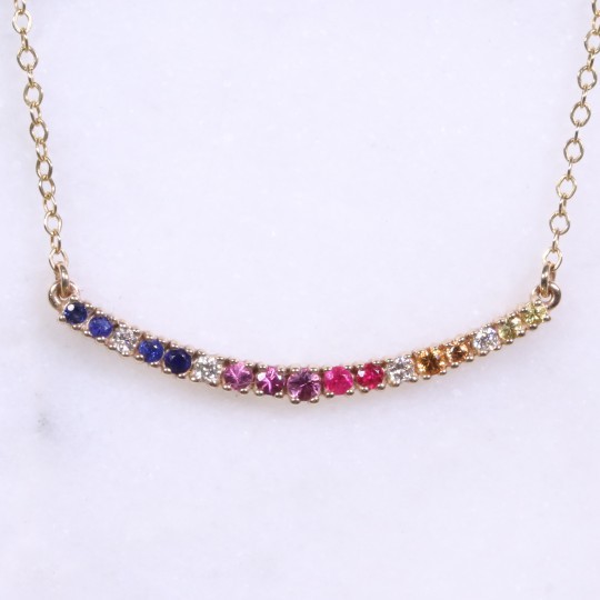 Multicoloured Gem Bar Necklace