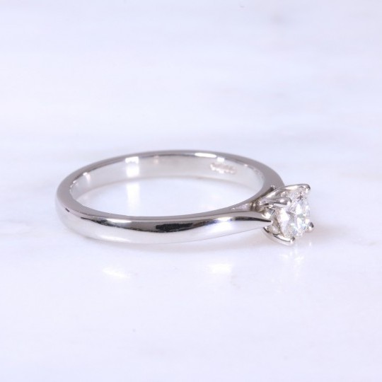 Round Brilliant Diamond 4 claw Solitaire Engagement Ring 0.40ct