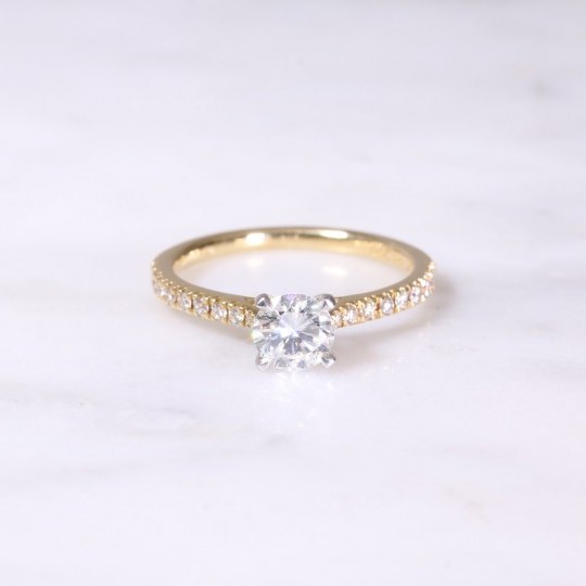 Yellow & white Gold Diamond Engagement Ring 