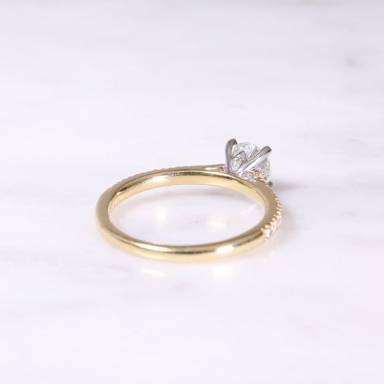 Yellow & white Gold Diamond Engagement Ring 