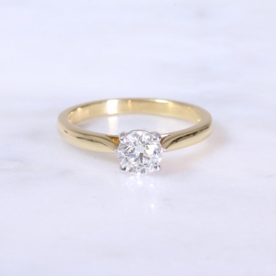 Round Brilliant Diamond 4 claw Solitaire Engagement Ring .70ct