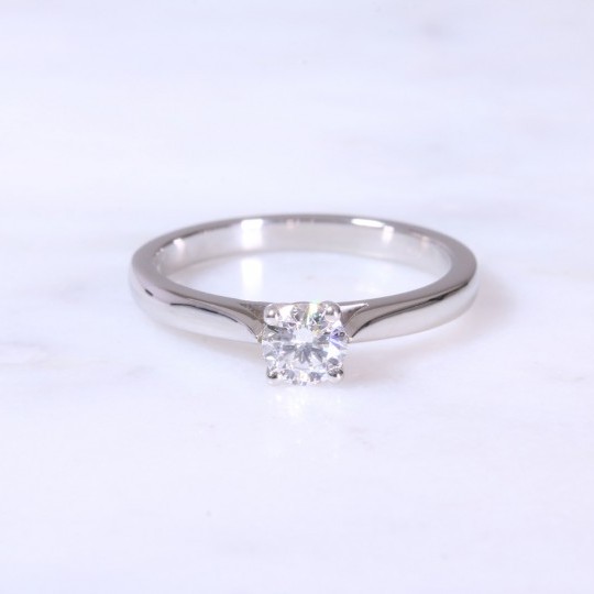 Round Brilliant Diamond 4 claw Solitaire Engagement Ring 0.40ct