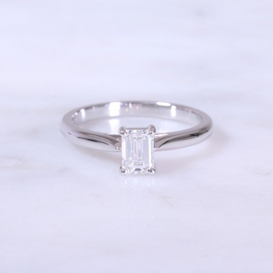 Emerald Cut Diamond Solitaire Engagement Ring 0.50ct