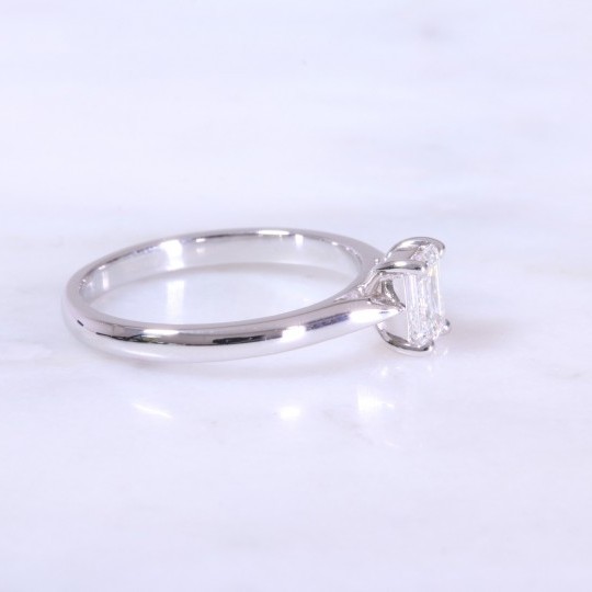 Emerald Cut Diamond Solitaire Engagement Ring 0.50ct