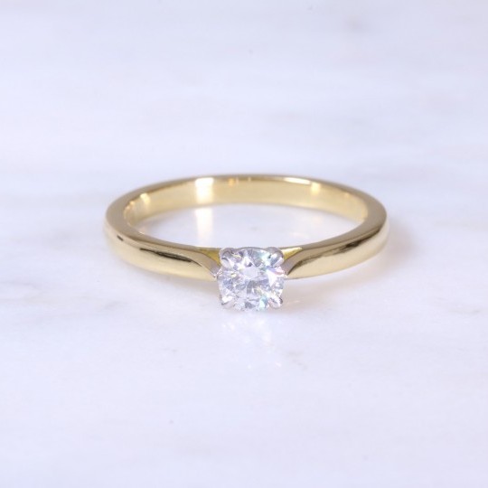 Round Brilliant Diamond 4 claw Solitaire Engagement Ring 0.35ct
