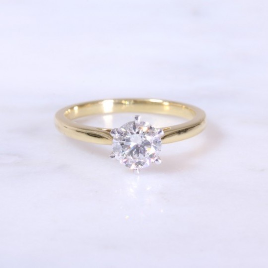 Round Brilliant Diamond 6 claw Solitaire Engagement Ring