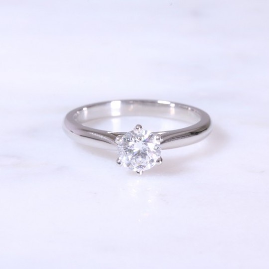 Round Brilliant Diamond 6 claw Solitaire Engagement Ring .60ct