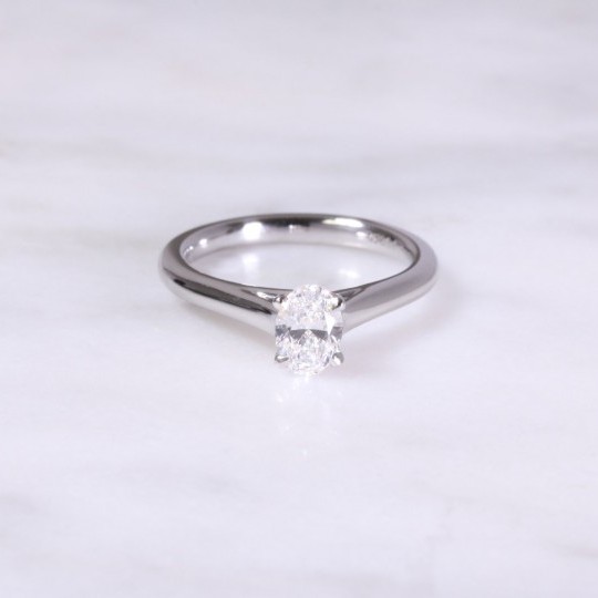 Oval Diamond Solitaire Ring 