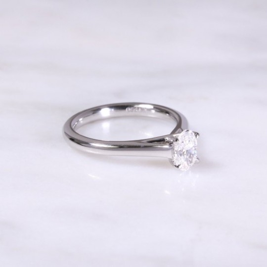 Oval Diamond Solitaire Ring 