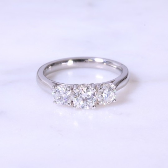 Lanes Round Brilliant Diamond 3 Stone Ring