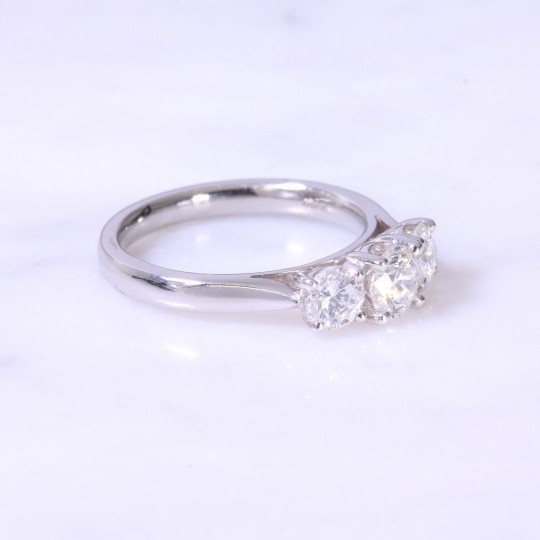 Lanes Round Brilliant Diamond 3 Stone Ring