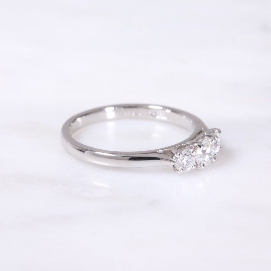 Round Brilliant Diamond 3 Stone Ring 0.51ct