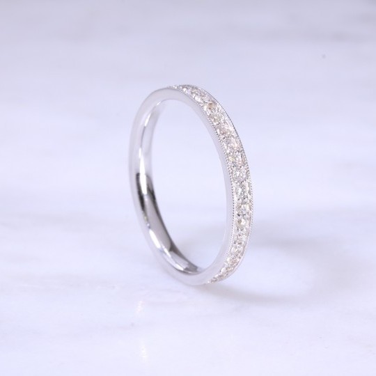 Grain Set Full Diamond Eternity Ring