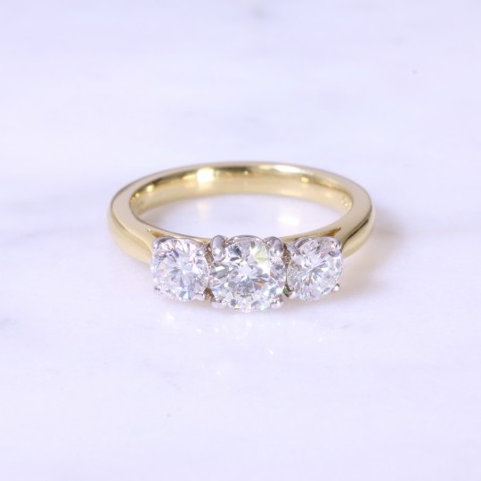 Lanes Round Brilliant Diamond 3 Stone Engagement Ring 1.50ct