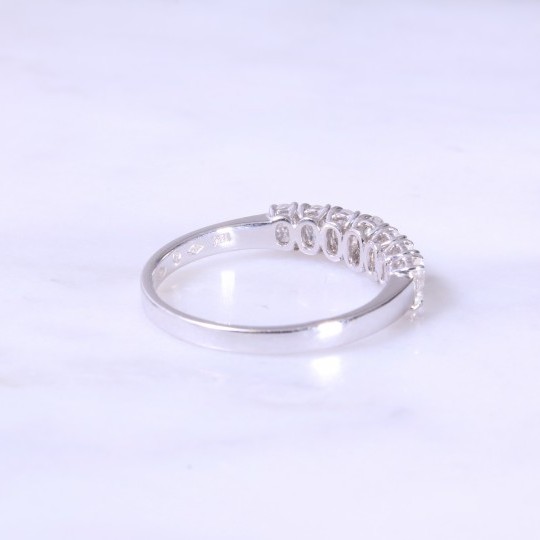 Claw Set 7 Stone Oval Diamond Half Eternity Ring