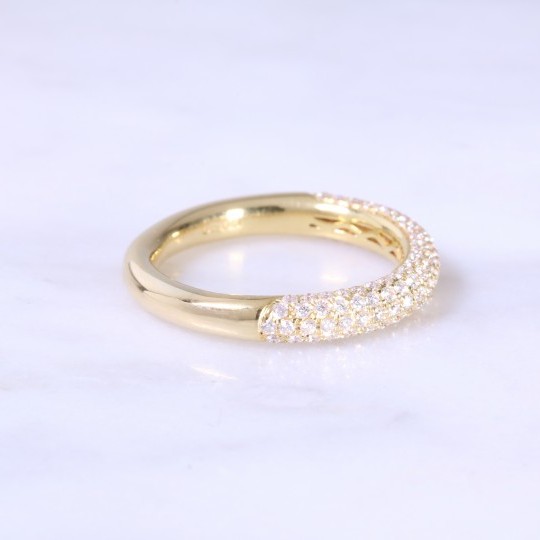 Pavé Set Rounded Half Eternity Ring