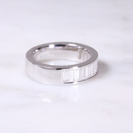 White Gold Baguette Diamond Ring