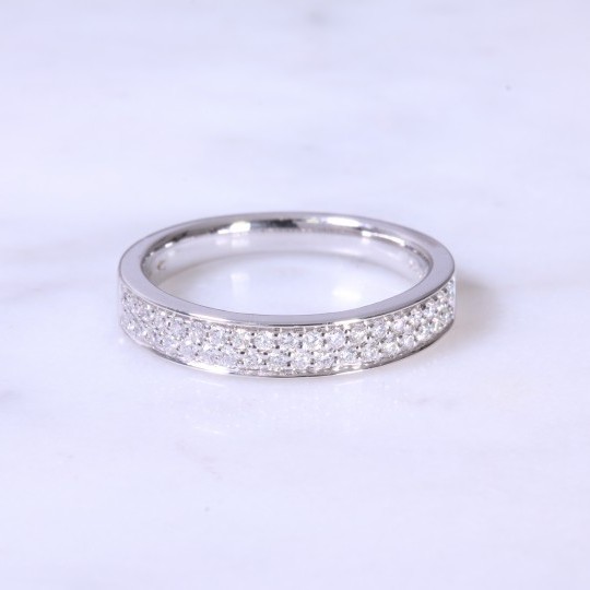 Round brilliant diamond 2 row 1/2 eternity ring 0.28ct