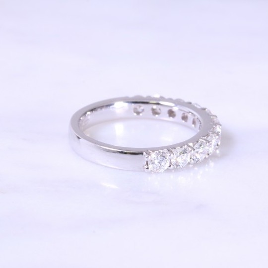 Claw Set 11 Stone Diamond Half Eternity Ring