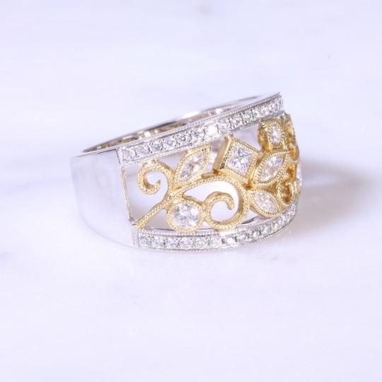 Filigree Floral Diamond Eternity Ring