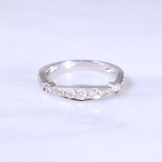 Deco Style Bar Design Half Eternity Ring