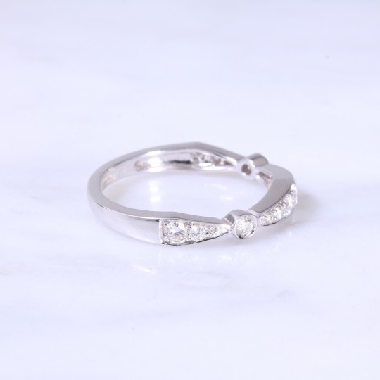 Deco Style Bar Design Half Eternity Ring