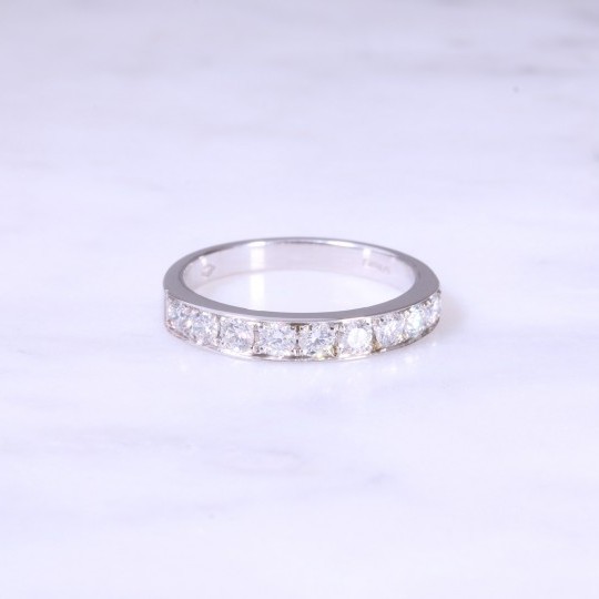 9 Stone Diamond Grain Set 1/2 Eternity Ring