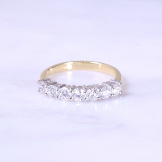 Claw Set 7 Stone Diamond Half Eternity Ring