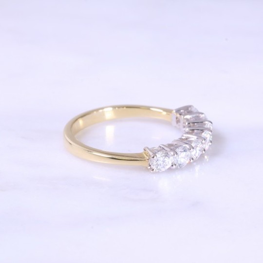 Claw Set 7 Stone Diamond Half Eternity Ring