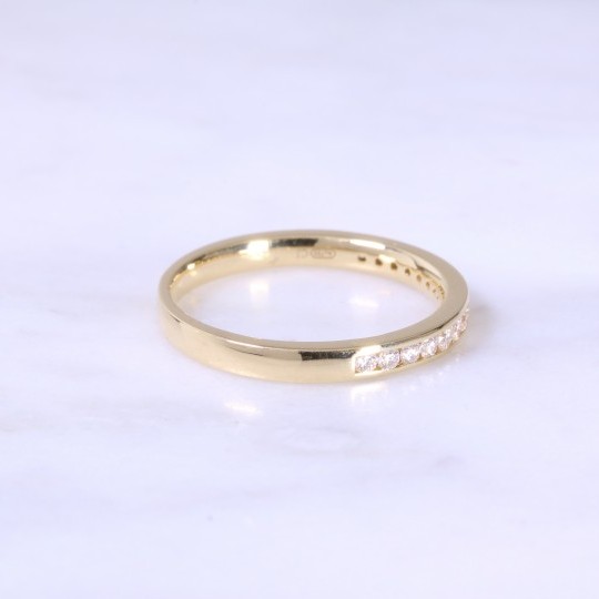 Fine Channel Set Half Eternity Ring