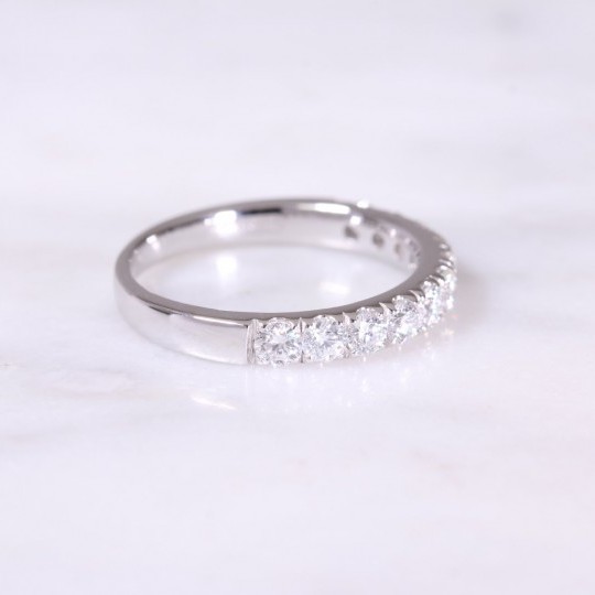 Castle Set Diamond Half Eternity Ring