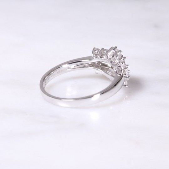 White Gold Fancy Diamon Cluster Ring