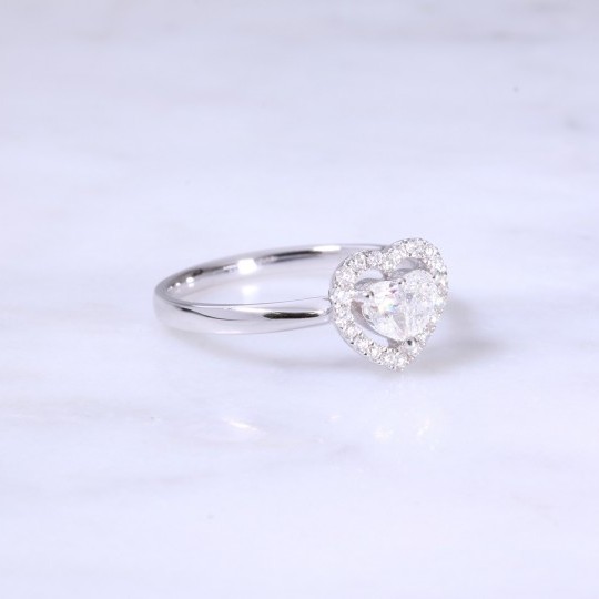 Heart Shape Diamond Cluster Ring