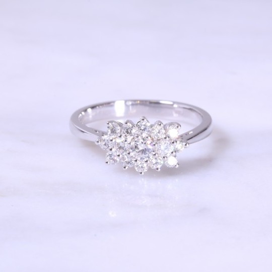 Fancy Claw Set Diamond Cluster Ring