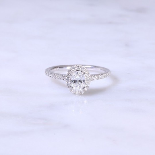 Oval Diamond Halo Engagement Ring