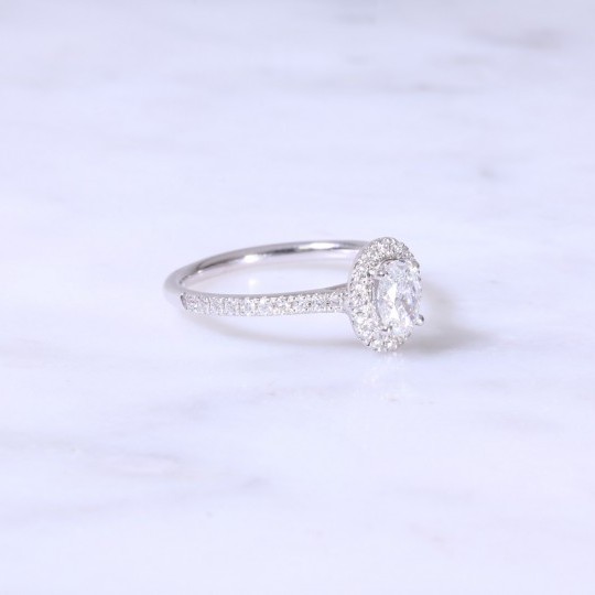 Oval Diamond Halo Engagement Ring